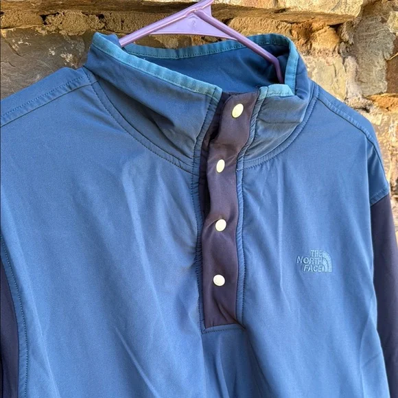 The North Face Blue Windbreaker Jacket with Mock Neck - Picture 11 of 12